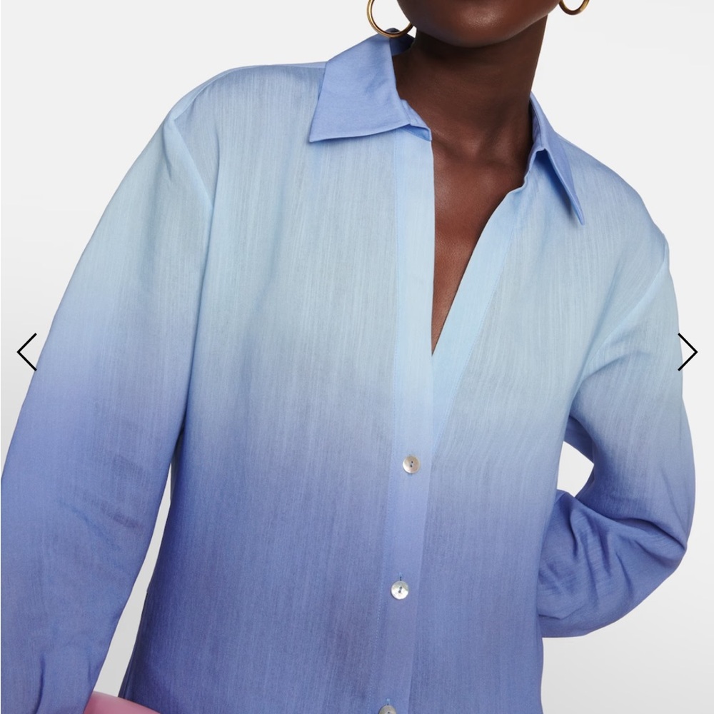 BNWT - Vince ombré blue summer shirt dress. Size L - Picture 7 of 11